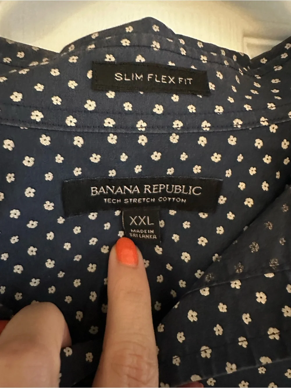 Banana Republic Slim Flex Fit Tech Stretch Cotton Floral Shirt Men’s XXL